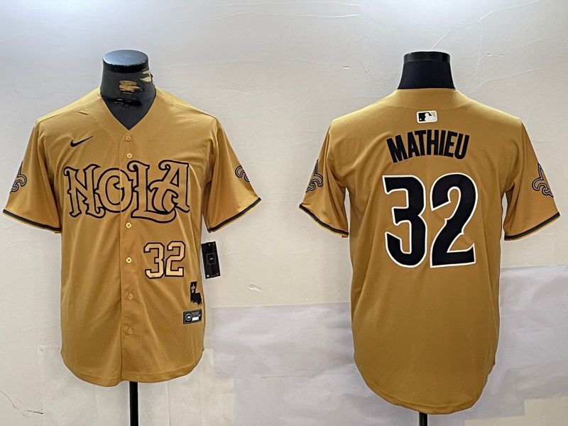 Men New Orleans Saints #32 Mathieu Yellow Joint Name 2024 Nike Limited NFL Jersey style 3->indianapolis colts->NFL Jersey